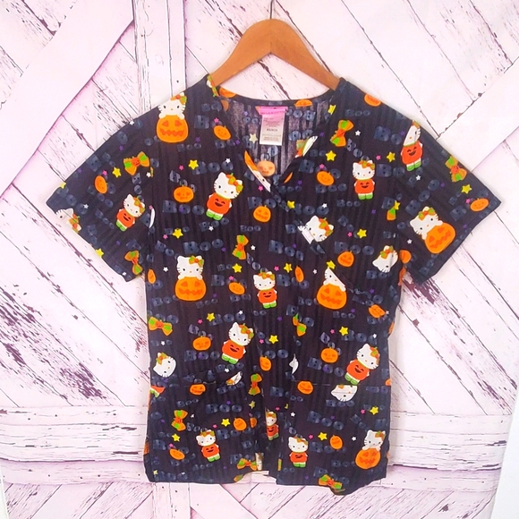 Hello Kitty Tops - Hello Kitty Halloween Scrub Top